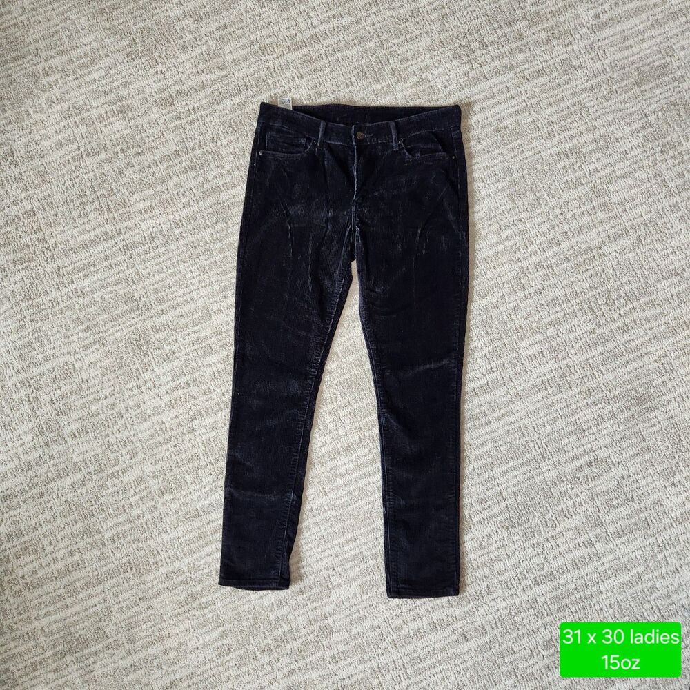 Levi's women's 711 skinny corduroy pants black size 31 x 30